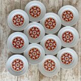 Set of 12 small plates in porcelain Bavaria orange 70's - 20cm