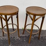 Curved wooden bar stools
