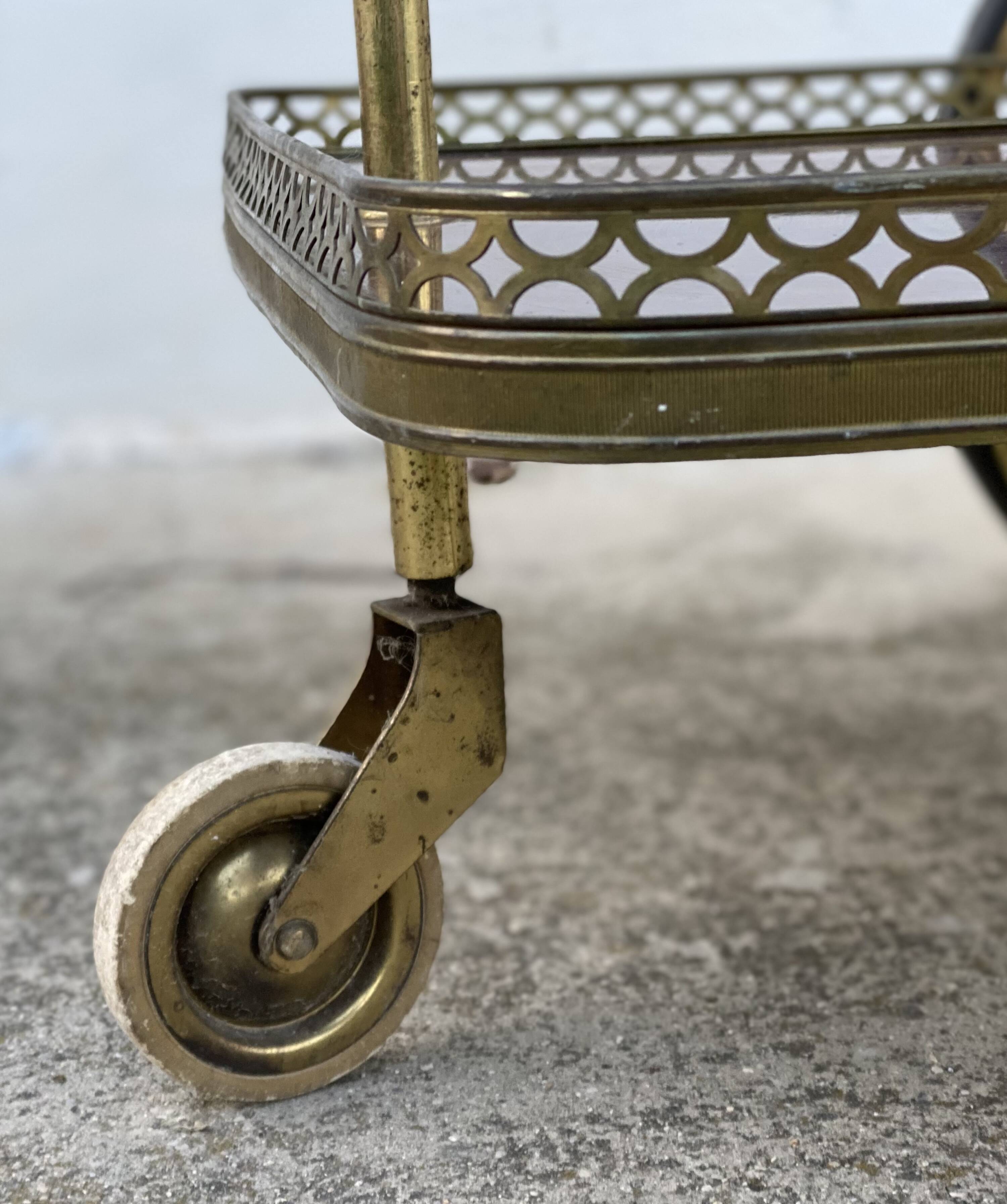 Table desserte à roulettes bar vintage 1950