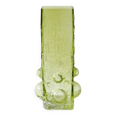 Scandinavian Lime Glass Vase / Rune Strand for Sea Kosta Glasbruk / 1970s
