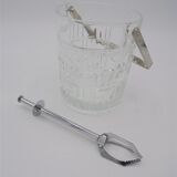 Aperitif set including an ice bucket, tongs and 2 glasses