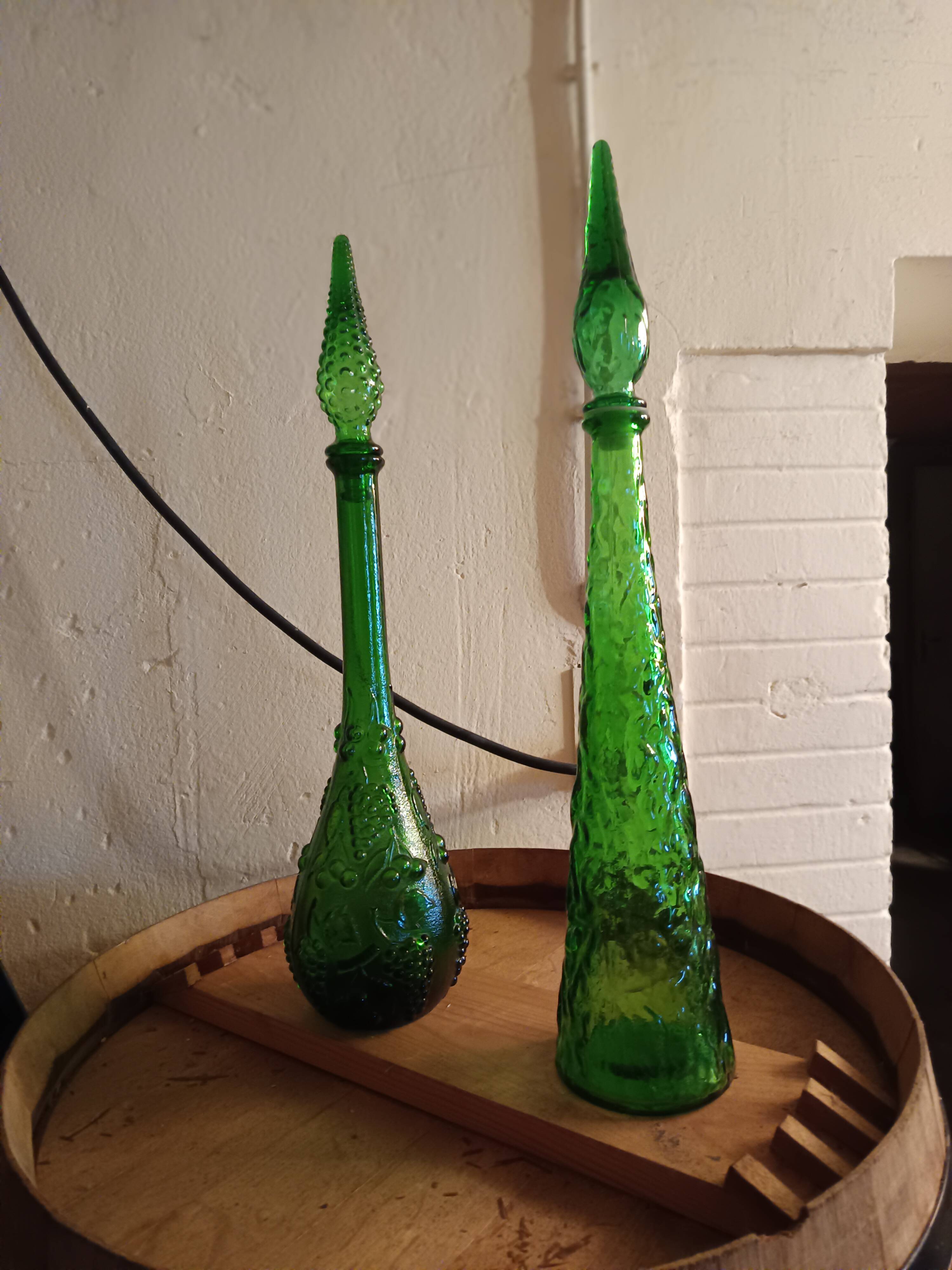2 carafes from the 60s/70s, height 45cm
