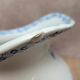 Small antique ironstone jug L.m Creil and Montereau with blue floral decoration.