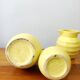 3 Orchies art deco pitchers in yellow ceramic