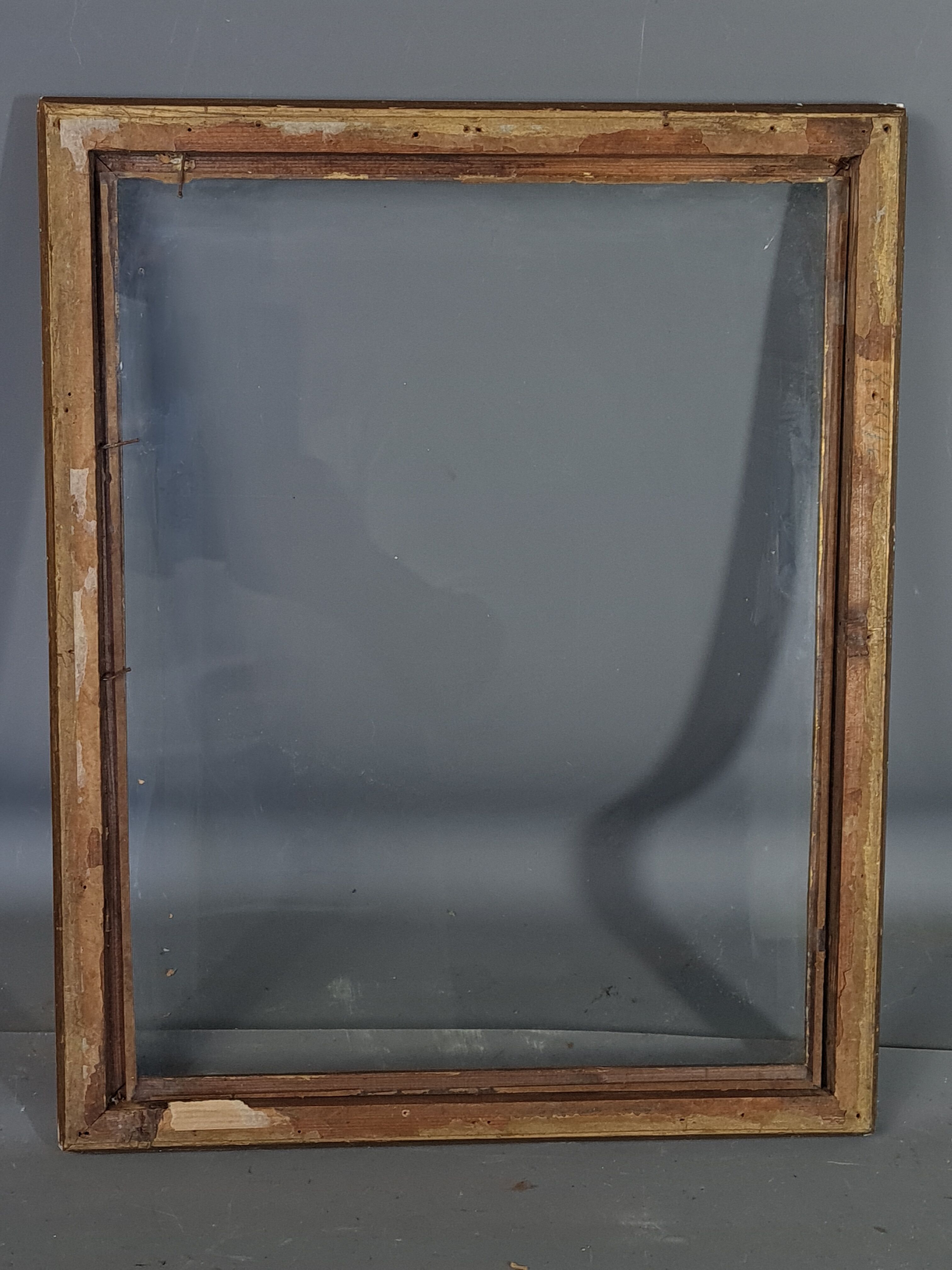 Nineteenth century frame gilded stucco wood decoration of roses 34x27 foliage 30.8x24.2 cm SB