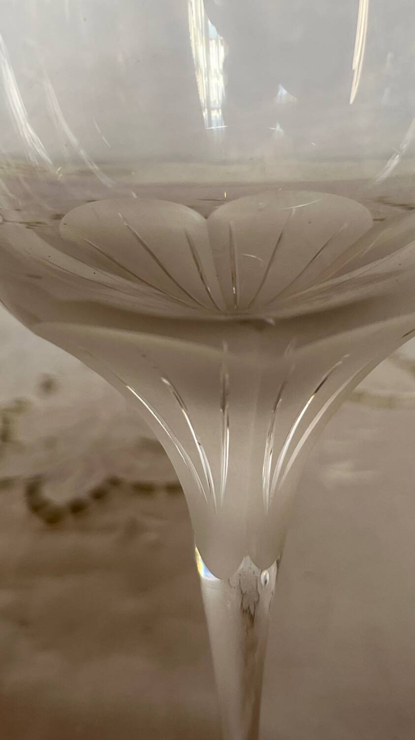 Set of 4 vintage Sèvres Primavera crystal stemware