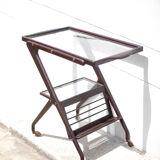 Serving rolling trolley, wood service, 50's
