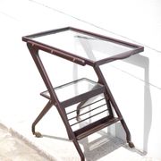 Serving rolling trolley, wood service, 50's
