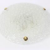Round ceiling light in frosted Murano glass by Hillebrand, Germany, 1970s