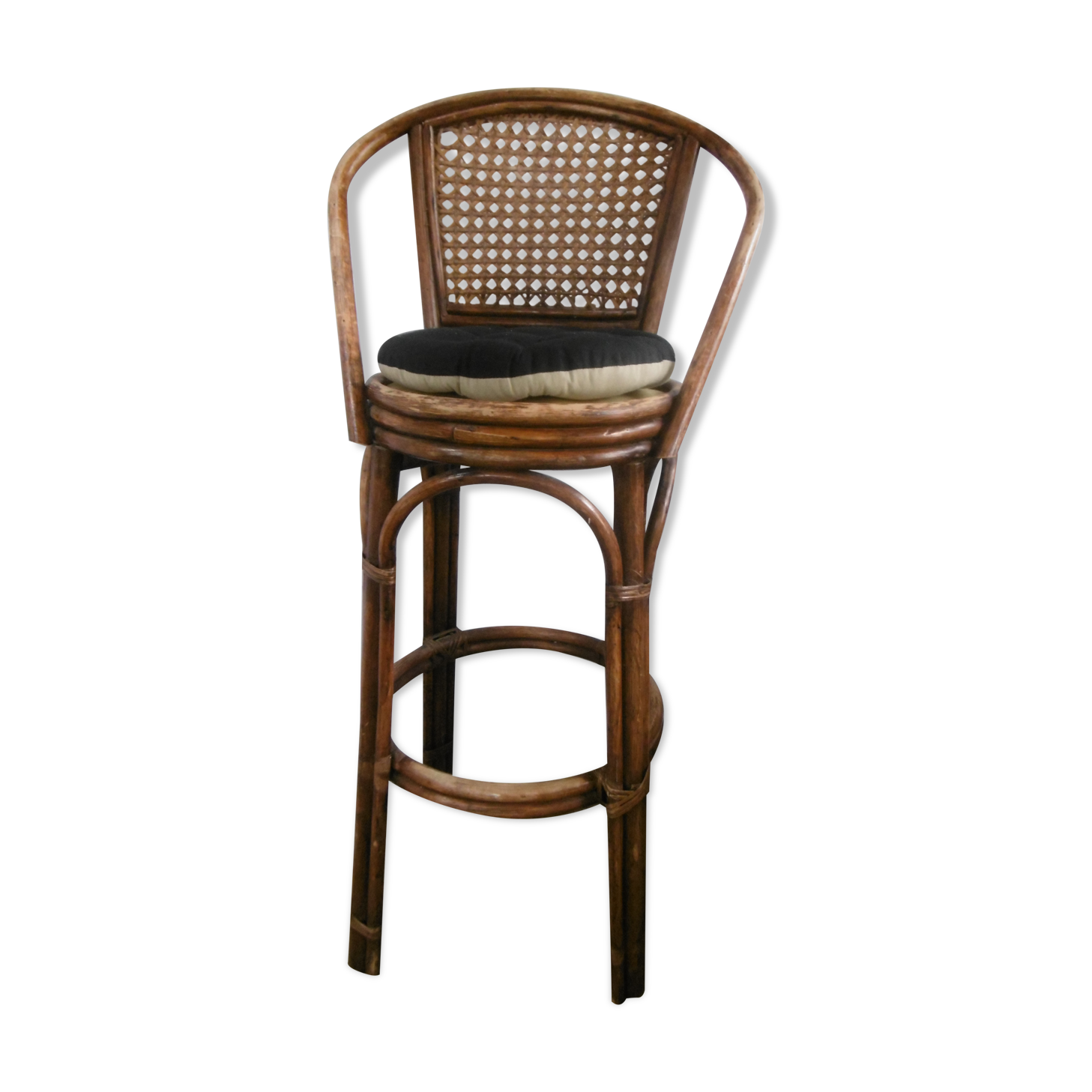Rattan bar top stool