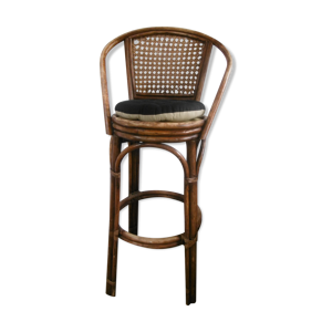 Tabouret haut de bar en rotin