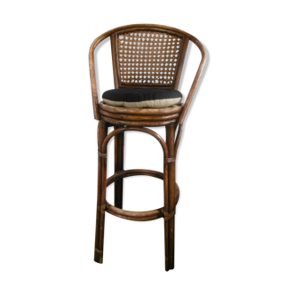 Rattan bar top stool