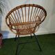 Vintage basket chair in rattan and metal – 1950s/60s