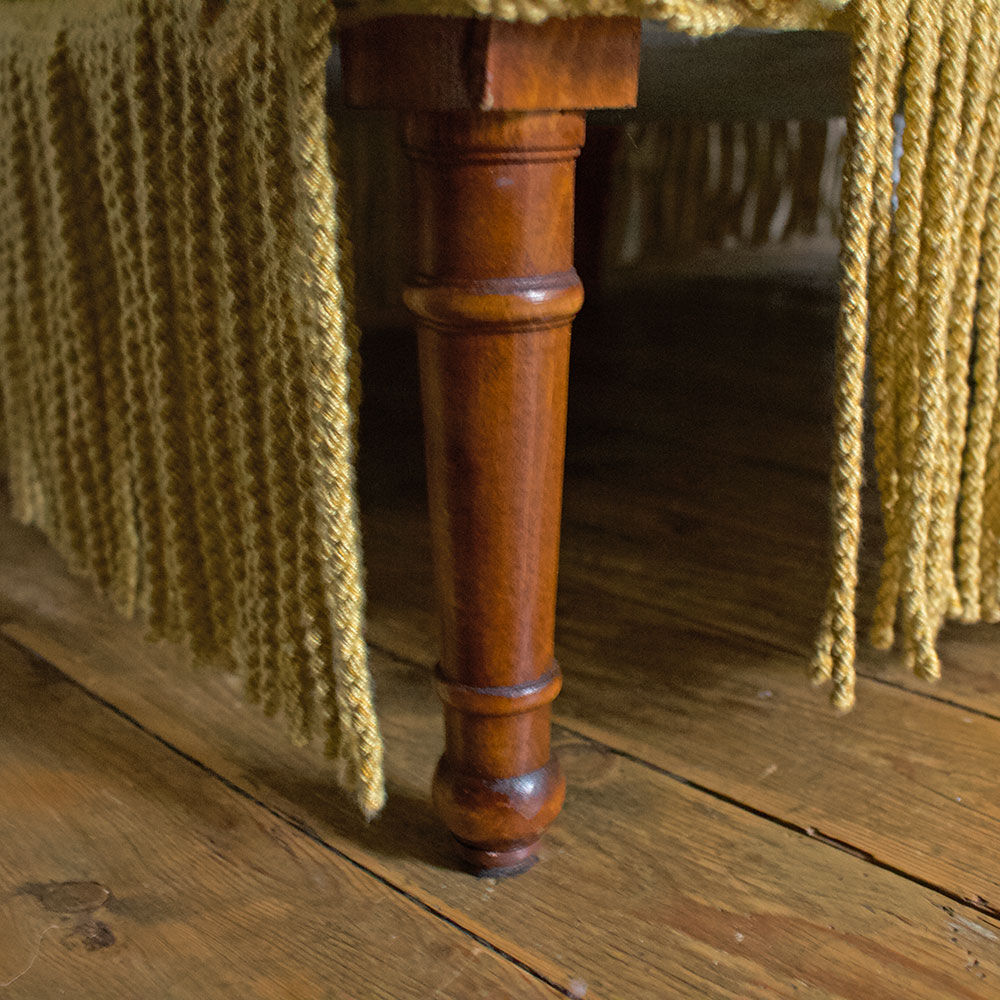 Mustard velvet toad bench