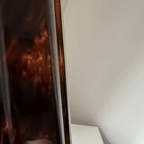 Vintage plexiglass lucite tray with tortoiseshell effect and brass rim, 1970s