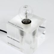 Cubic table or postmodern accent lamp in lucite, Italy, 1970s