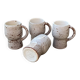 Suite de 4 tasses / mugs en grès moucheté vintage par Claude Paci, Val