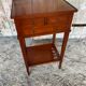 Antique Nightstand Entry Table Cherry Wood 3 Drawers Vintage #D995