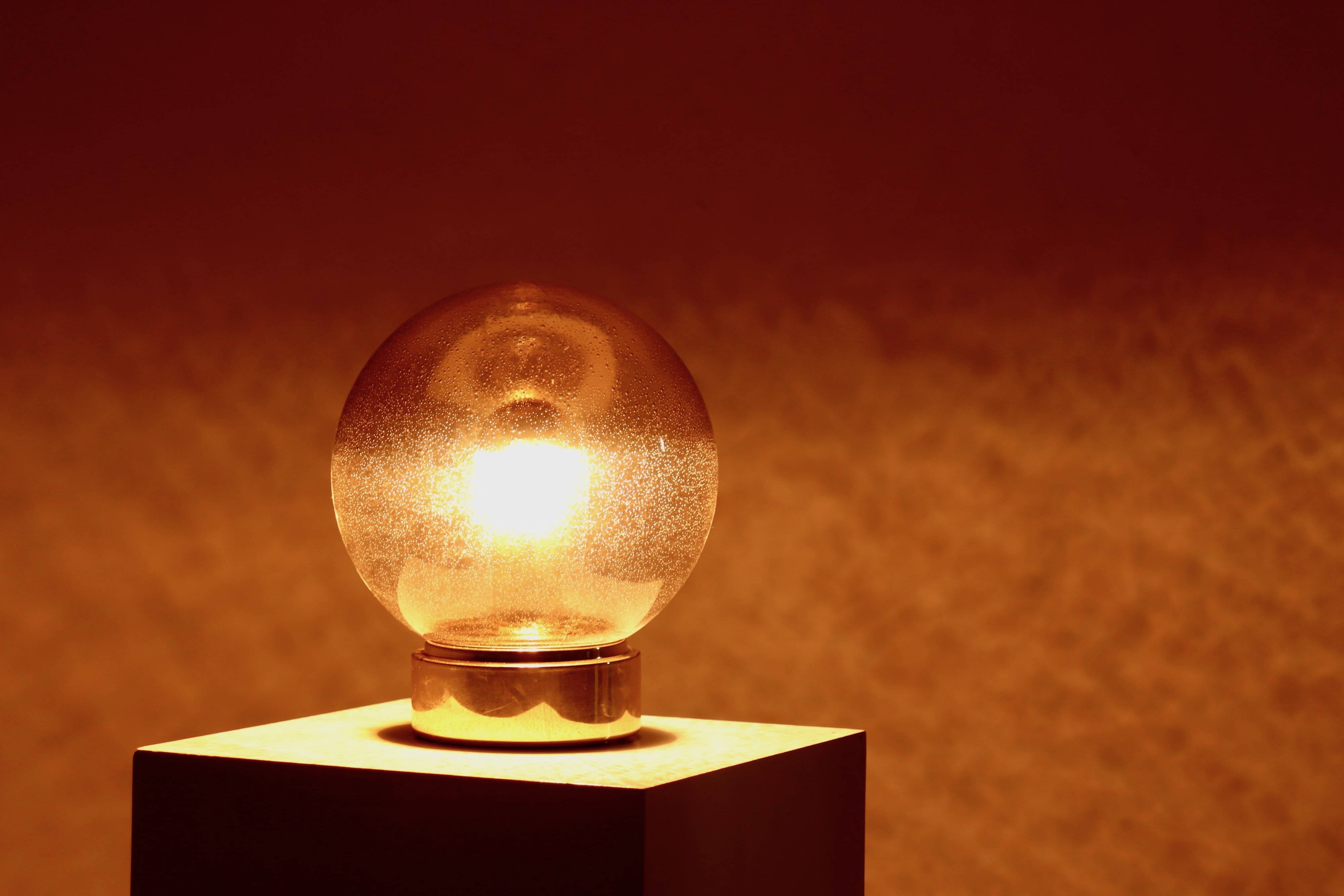 Textured Glass Ceiling Lamp by Glashütte Limburg Germany 1970s