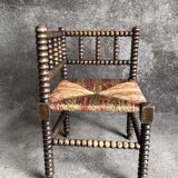 Turned wood corner chair