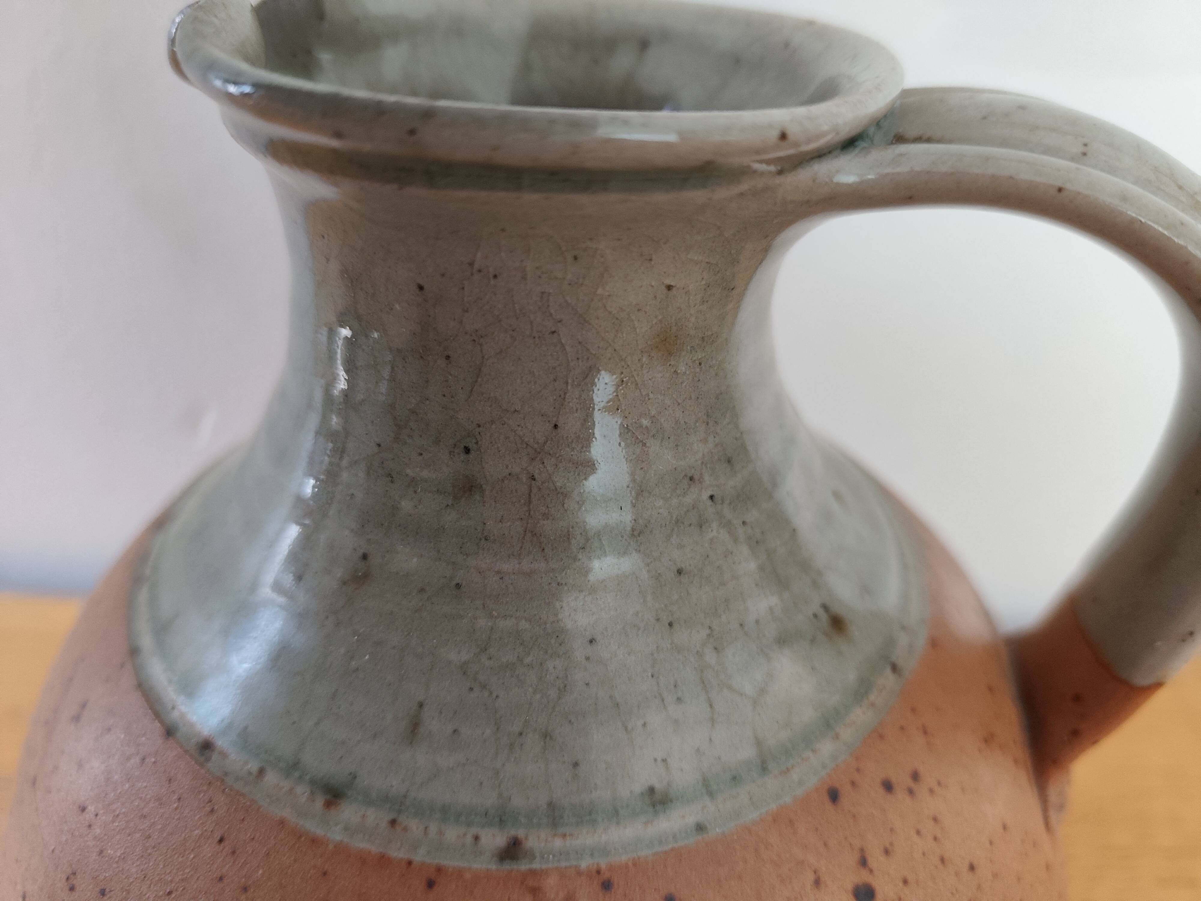 Stoneware and ceramic pitcher signed Roger Boureau