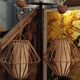 Pair of rattan suspensions 1960s-1970s
