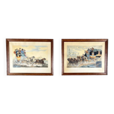 Pair of engravings after Horace Vernet, Scenes of Stagecoaches, 19th Century