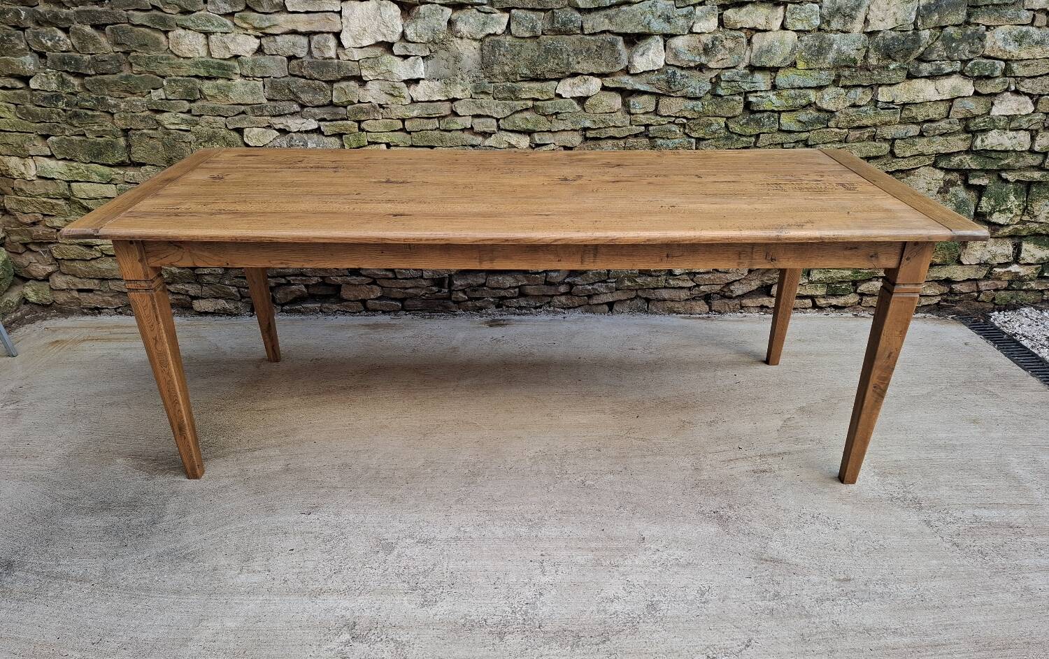 Table de ferme chêne 320 cm avec allonges 