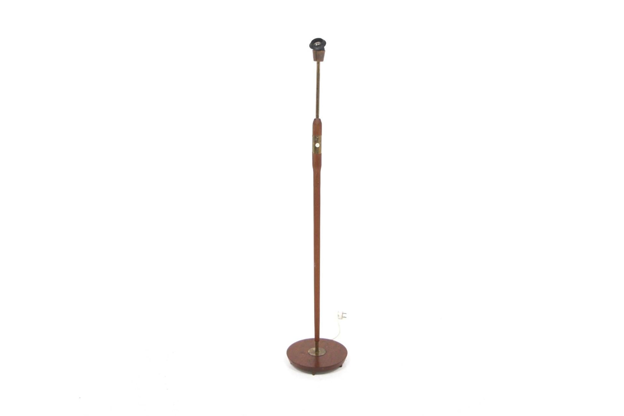Scandinavian teak and metal floor lamp, Örebro Arbetarverkstad, Sweden, 1940