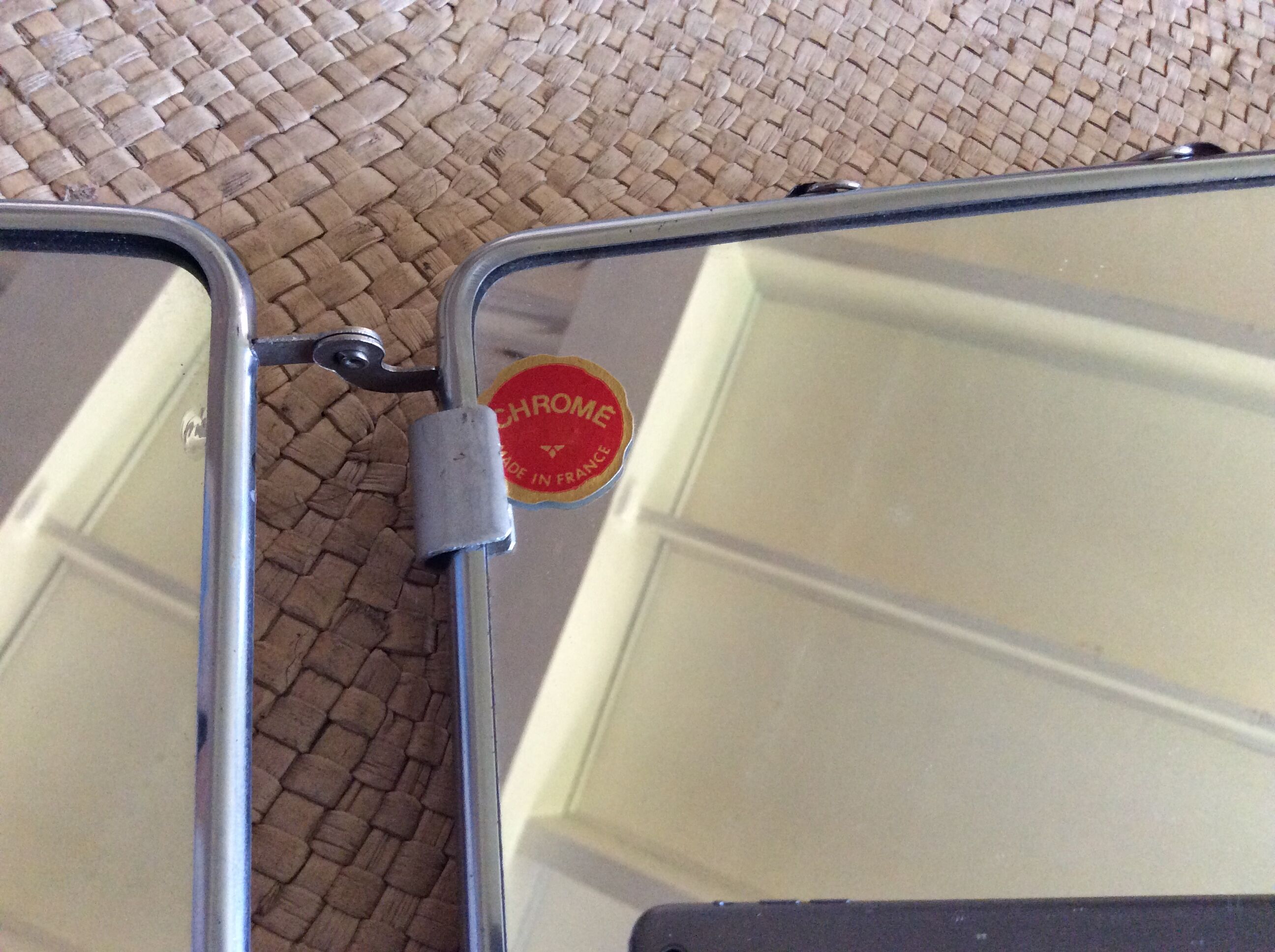 Barber's mirror on plinth 57x23cm