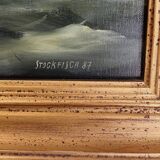 Oil on canvas marine — signed Stockfisch 87