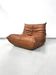 Togo lounge chair in dark cognac leather attributed to Michel Ducaroy for Ligne Roset