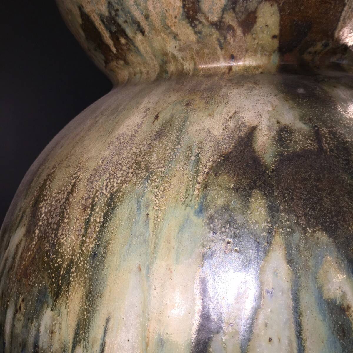 Roger Guerin, monumental trilobed vase, unique piece, 102 cm tall, salt-glazed stoneware