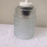 Suspension vintage ' 70s, molded glass globe highlight