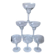 Set of 6 champagne glasses in crystal engraved Art Deco 30s