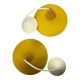 Duo of yellow glass pendant lamps