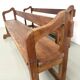 Pair of communal benches in solid oak, 1950s.