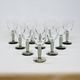 10 Bormioli Rocco Vintage Crystal Wine Glasses with Grooved Grey Stem
