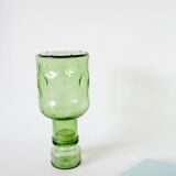 Carafe en verre bullé vert 1970