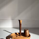 Scandinavian teak wood salt and pepper shaker set, 1950