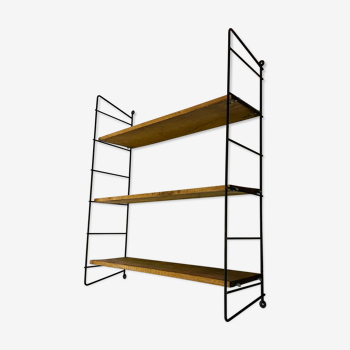 1950-60 modular vintage shelf metal wood type thong library