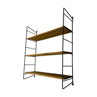 1950-60 modular vintage shelf metal wood type thong library