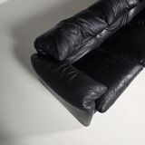 3-seater leather sofa by Vico Magistretti for Cassina, 1970.