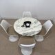Tulip table – Knoll International in marble and 4 chairs – Ee