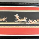 Gouache or watercolor depicting scenes from Pompeii at the end of the 19th century