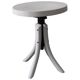 Vintage piano stool in painted white and black wood, round seat, 1940s.