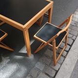 Dining table set and 4 chairs 80s