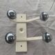Industrial wall coat rack two hooks in white lacquered metal and vintage silver 1970