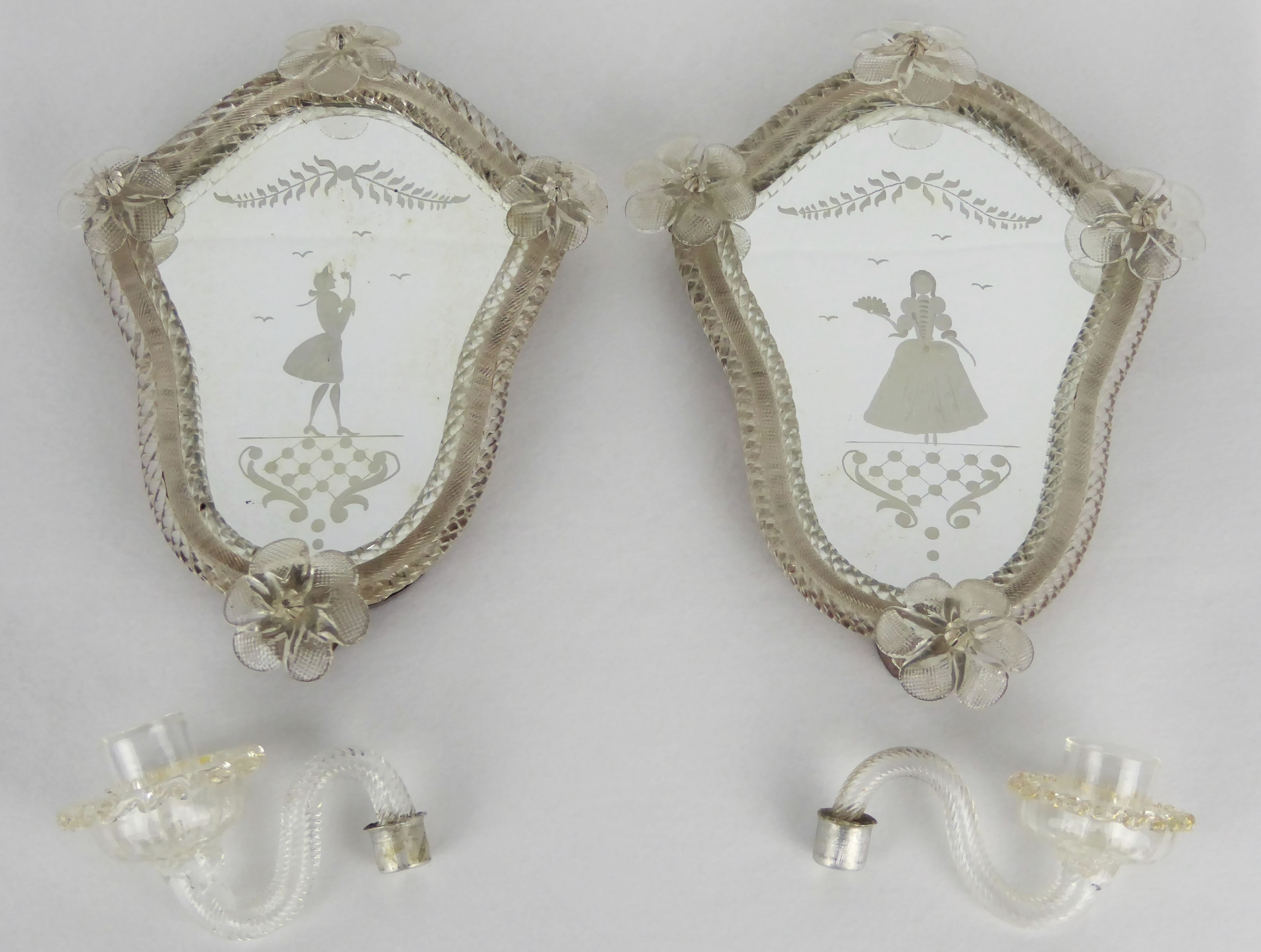 Murano candlestick sconces 1940
