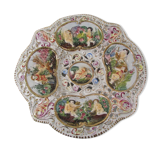 Capedimonté openwork plate, 4 seasons putto